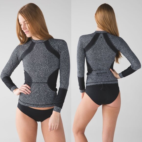 Lululemon Freckle Flower Aquelo UPF 50+ Suns Out Rash Guard - Picture 1 of 5